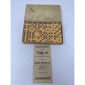 Vintage Catalin Dominoes By Cardinal Butterscotch Bakelite #540 Extra Thick 28pc